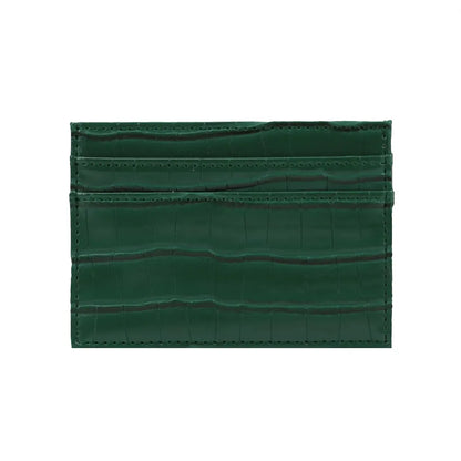 Porte Carte Personnalisé - Vert / Imitation Crocodile
