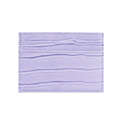 Porte Carte Personnalisé - Violet / Imitation Crocodile