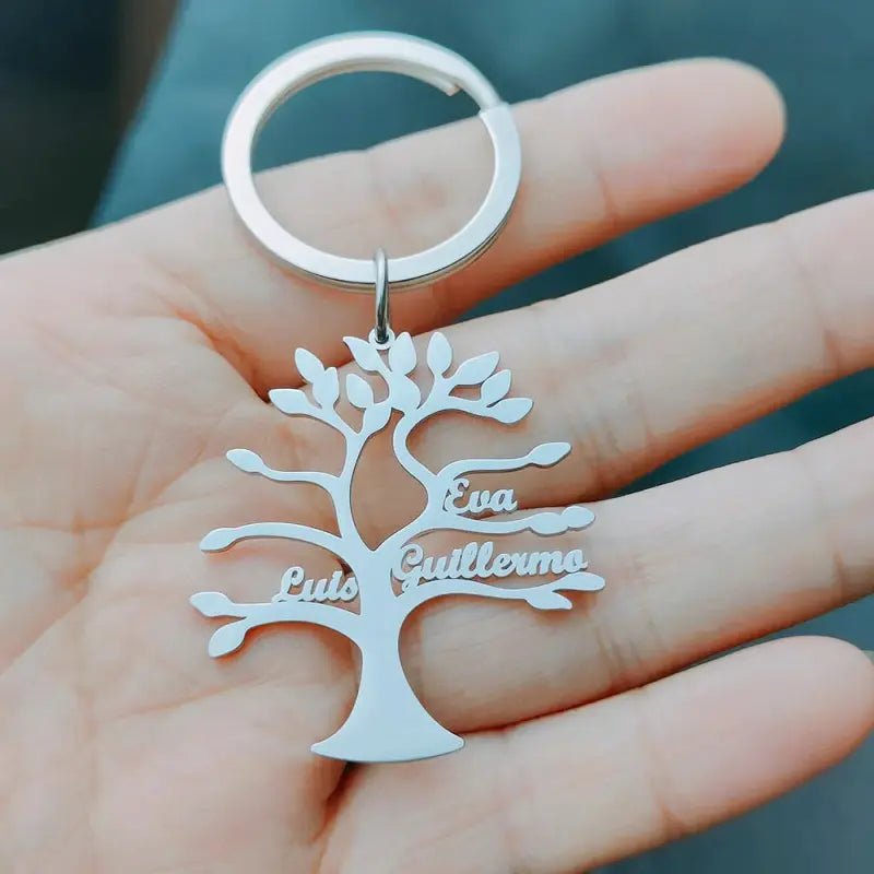 Porte Clé Arbre de Vie Argent
