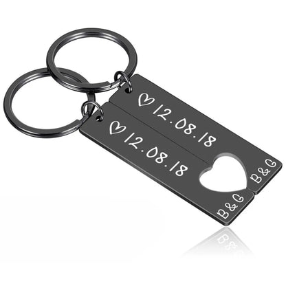 Porte Clé Date Couple - Noir