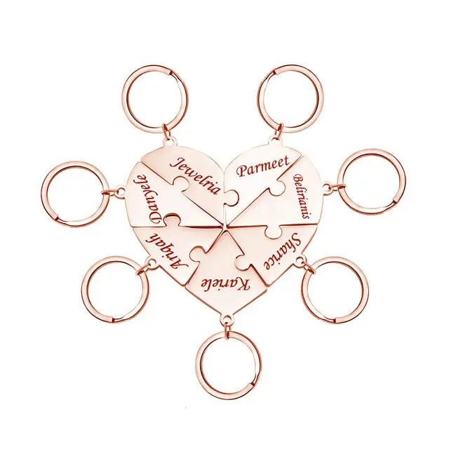 Porte Clé Famille Personnalisable Or Rose