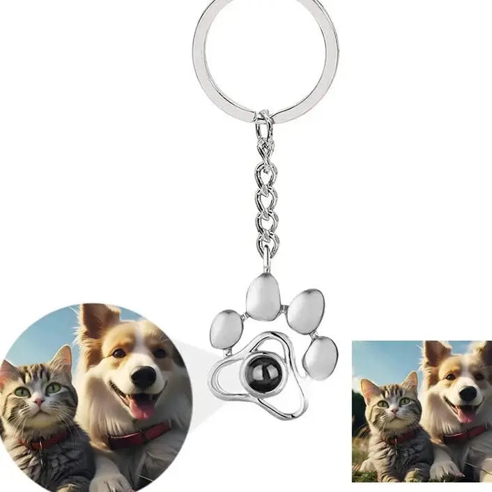 Porte Clé Patte de Chien Personnalisé Argent