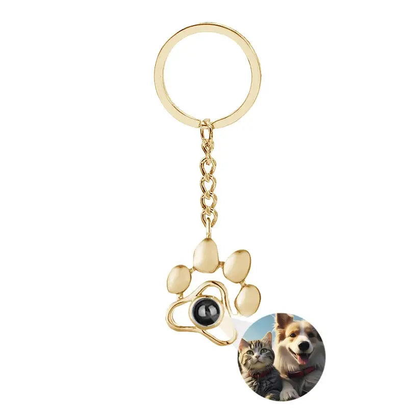 Porte Clé Patte de Chien Personnalisé Or