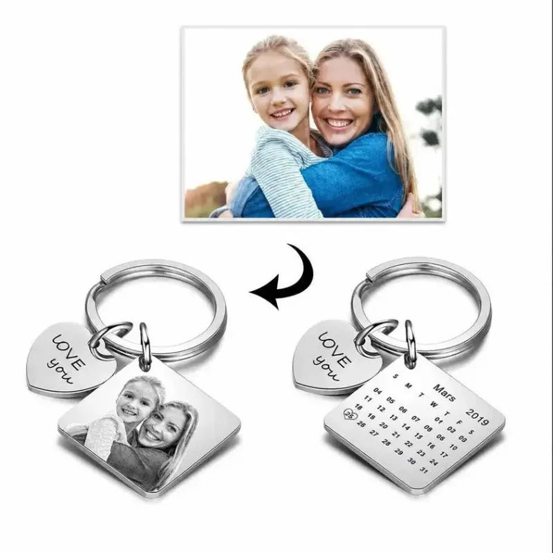 Porte Clé Personnalisé Calendrier Acier