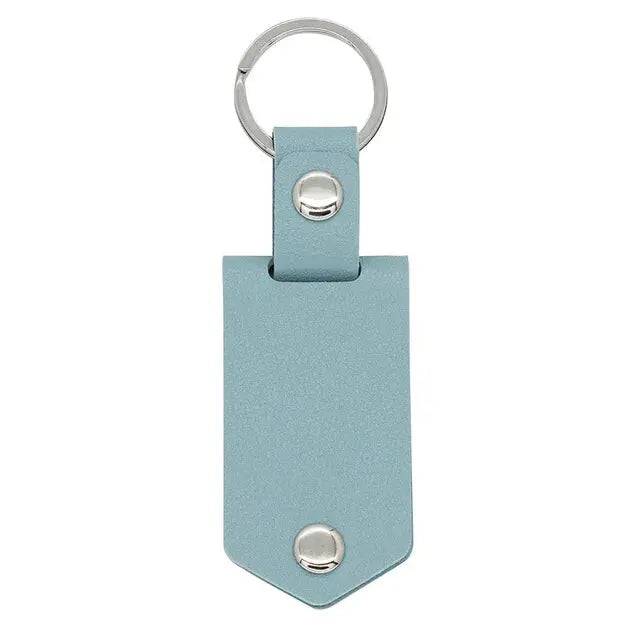 Porte Clé Personnalisé Cuir Bleu Clair