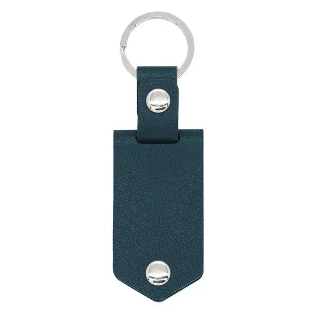 Porte Clé Personnalisé Cuir Bleu Foncé