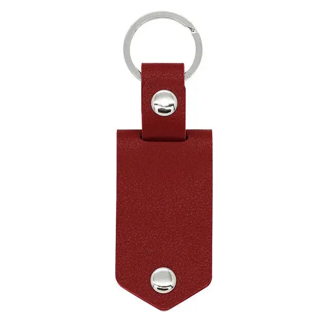 Porte Clé Personnalisé Cuir Rouge Bordeaux