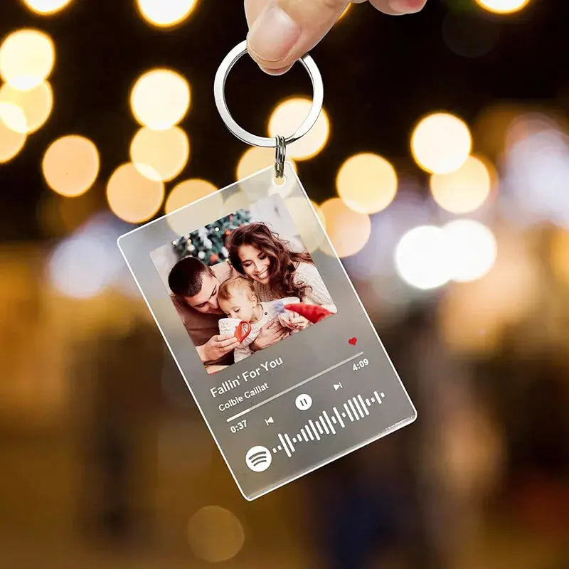 Porte Clé Personnalisé Spotify Blanc