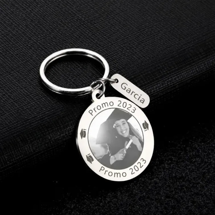 Porte Clés Personnalisable Photo Argent