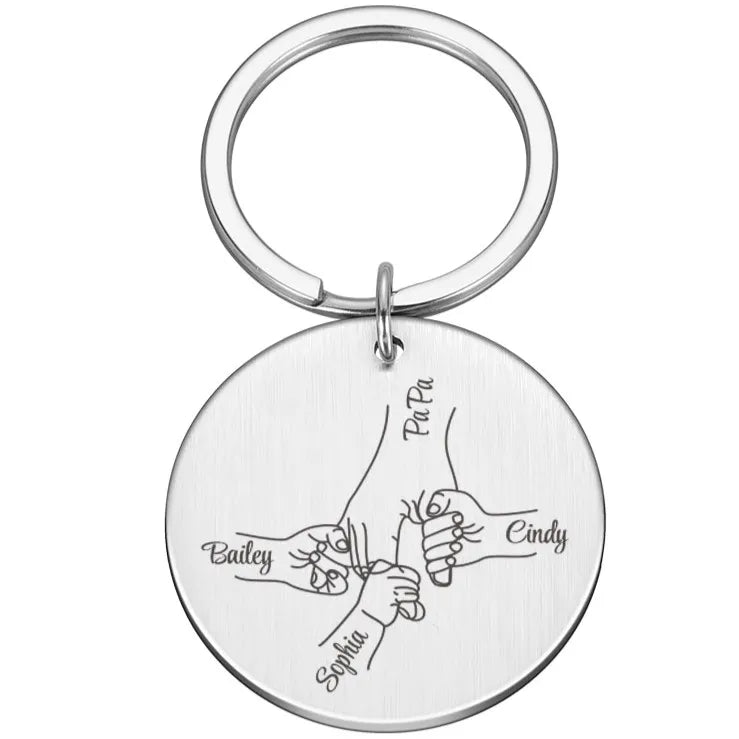 Porte Clés Personnalisé Famille - 3 / Or rosé