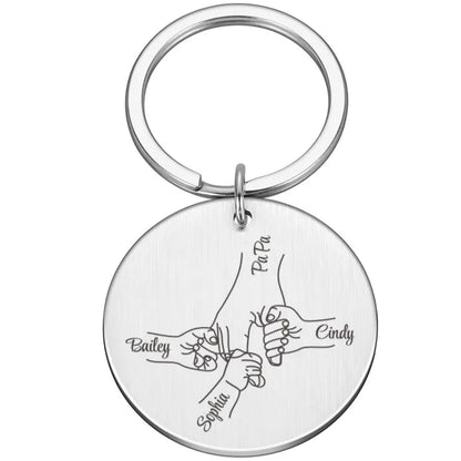 Porte Clés Personnalisé Famille - 3 / Or rosé