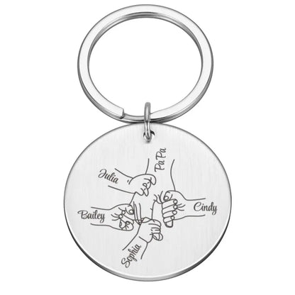 Porte Clés Personnalisé Famille - 4 / Or rosé