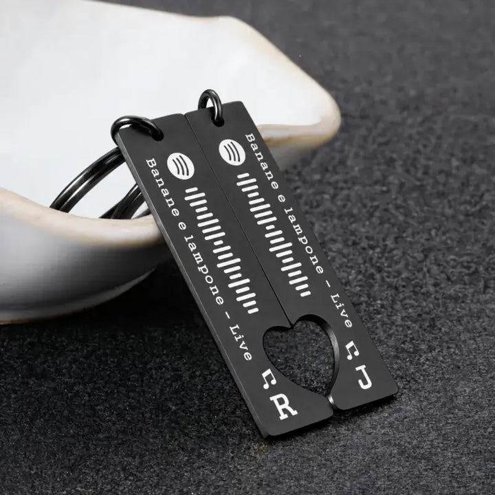 Porte Clés Personnalisé Spotify Noir