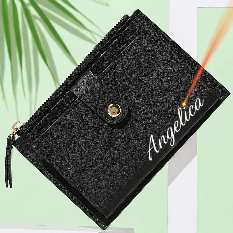 Porte-monnaie Personnalisable En Cuir Microfibre - Fermeture Kiss-lock - Cadeau Femme/fille - 11,5x10,5 Cm