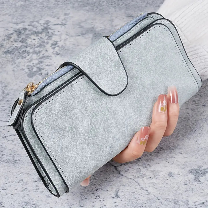 Portefeuille Cuir Femme Personnalisé Bleu