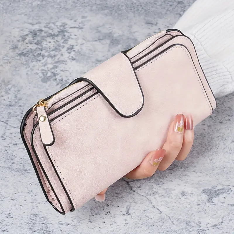 Portefeuille Cuir Femme Personnalisé Rose