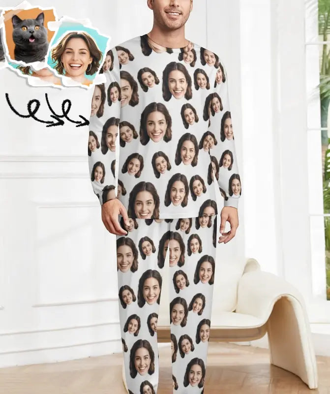 Pyjama Photo Personnalisé Blanc