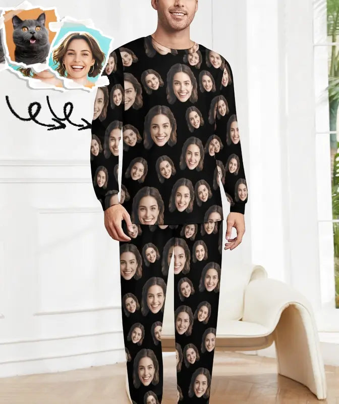Pyjama Photo Personnalisé Noir