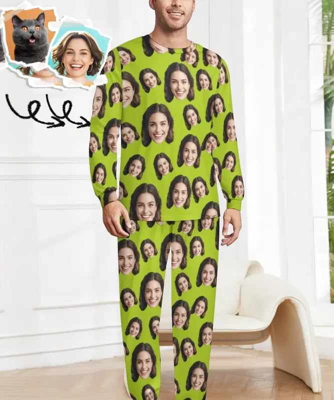 Pyjama Photo Personnalisé Vert