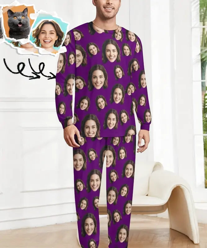 Pyjama Photo Personnalisé Violet