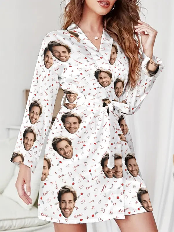 Robe de Chambre Personnalisée Femme Blanc