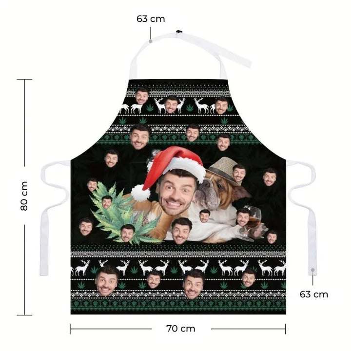 Tablier de cuisine personnalisé de Noël Noir