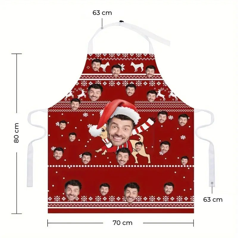 Tablier de cuisine personnalisé de Noël Rouge