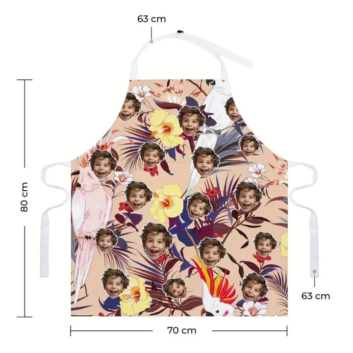 Tablier Personnalisé avec Photo Fleurs Colorés