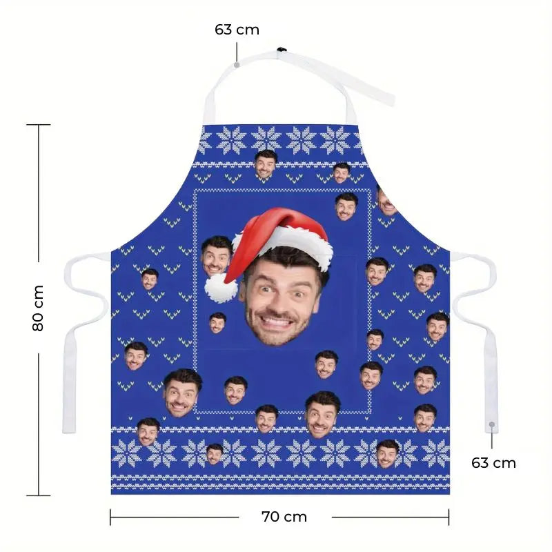 Tablier Personnalisé de Noël Bleu