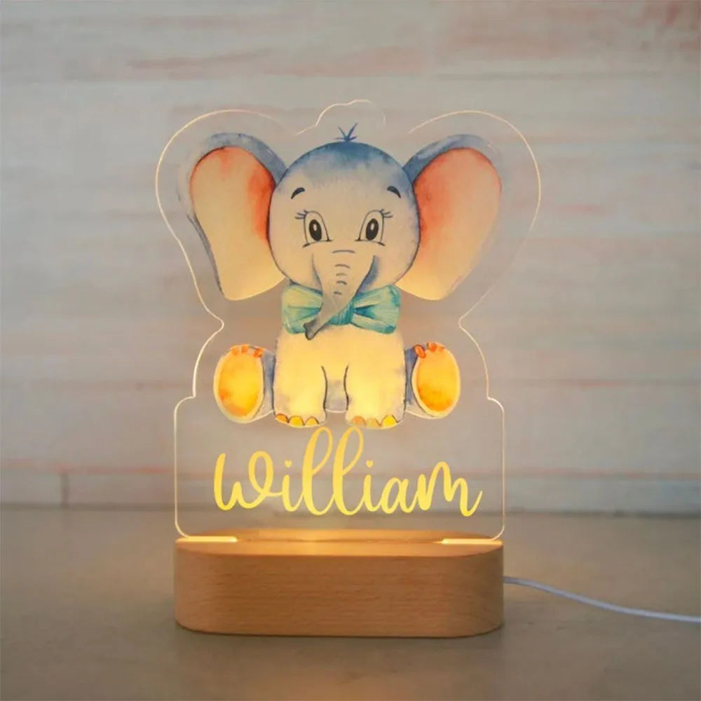 Veilleuse Personnalisée Éléphant neutre